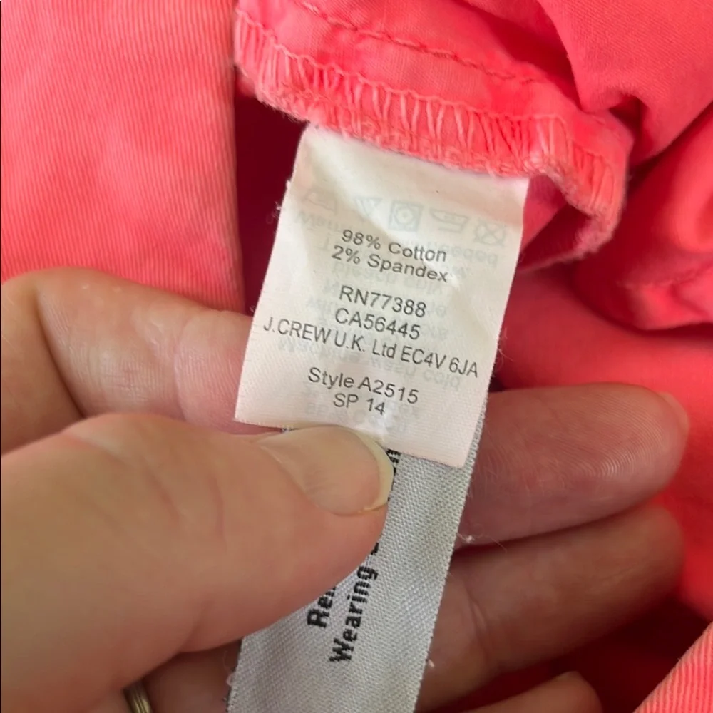 J Crew Andie Pink Bermuda Shorts Classic Cotton Twill - Picture 4 of 5